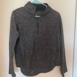 Grey fleece pullover sweatshirt